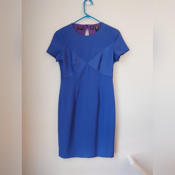 Vintage 80s Liz Claiborne Blue Pencil Dress, Size 6 - Picture 4 of 10
